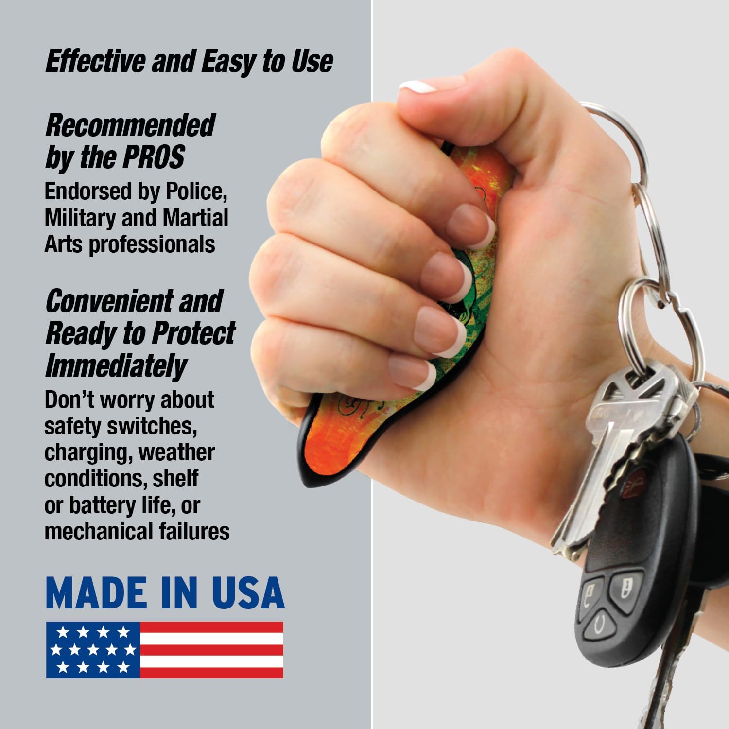 MUNIO Ultimate Protection Self Defense Keychain Bundle for Him and Her – Non-Lethal, TSA Approved Personal Safety Keychain Set in Brownie and Tribal Skull – Made in USA