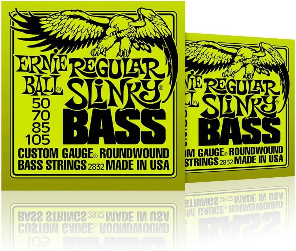 Ernie Ball 2832 Regular Slinky Round Wound Bass Strings 2 Pack