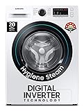 Samsung 8 kg, 5 Star, Digital Inverter, Motor, Fully-Automatic Front Load Washing Machine (WW80T4040CE1TL, Hygiene Steam, White) 8kg White (Hygiene Steam)