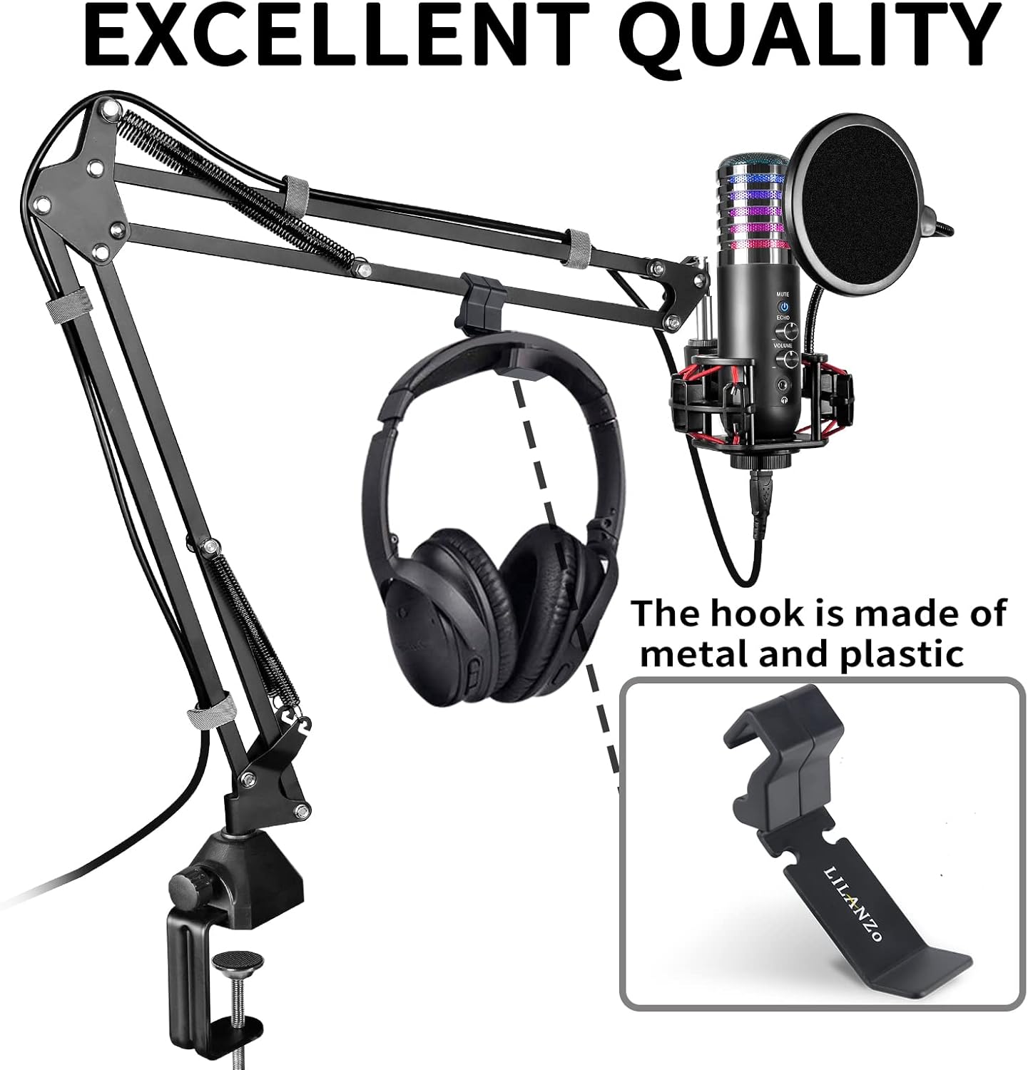 Buy LILANZo Headphone Holder for Gaming Microphone Kit Microphone Stand