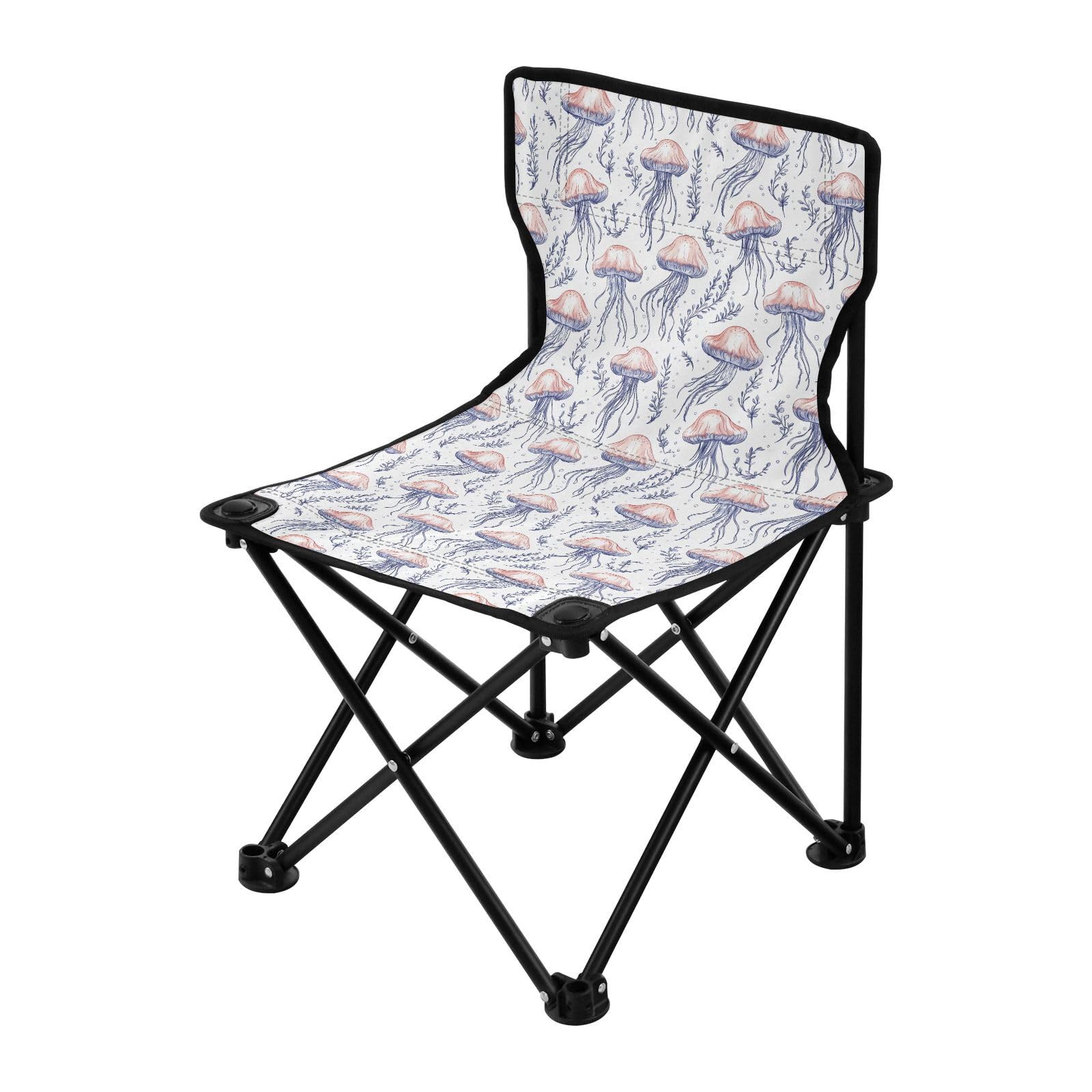 Chaise de camping pliable au motif méduse FRODOTGV, confort blanc pour l'extérieur