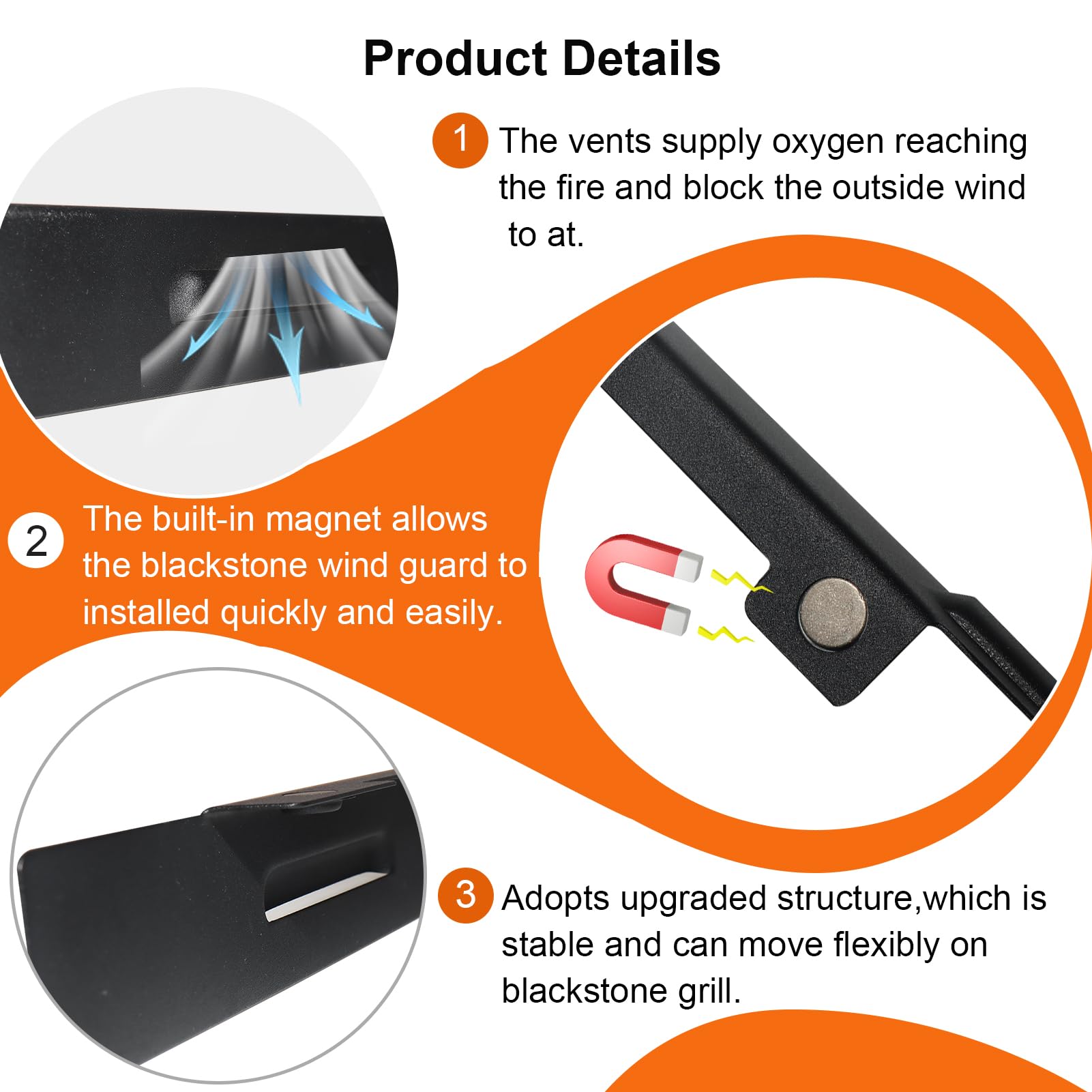 Wind Guards for blackstone griddle wind guards 36 inch,Magnetic Stainless Steel Wind Guards for Blackstone Grill to Protect Flame Blackstone griddle Accessories