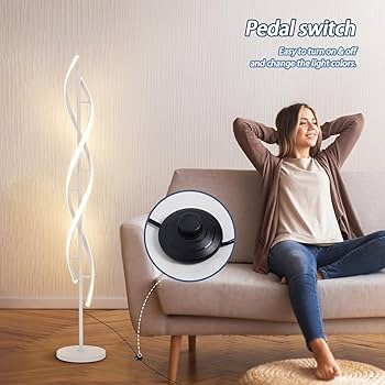 ADISUN 40W Modern Floor Lamp with Remote 60 inch Dimmable Floor
