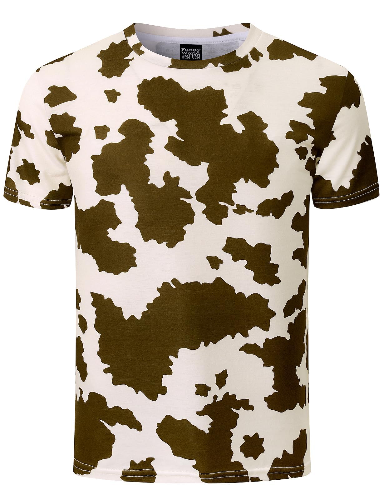 Funny World Men's Animal Print T-Shirt Graphic Short Sleeve Halloween Costume