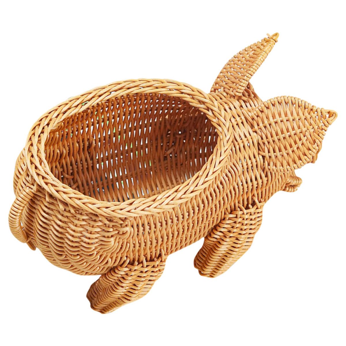 Panier à fruits cochon en rotin tressé pour rangement cuisine