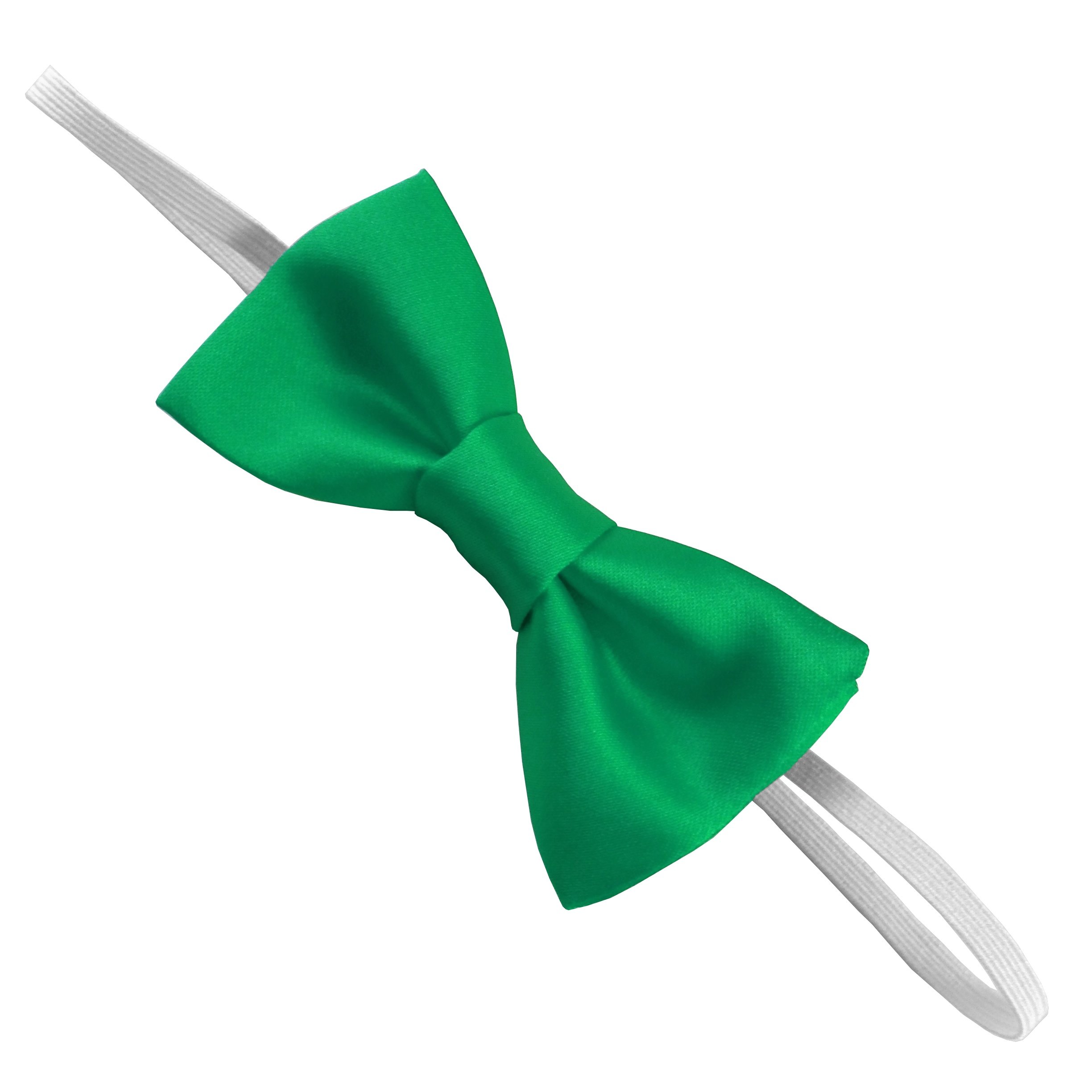 Great British Tie Club Men's Emerald Green Ties & Accessories - St Patrick's Day (Kids Elastic Bow)