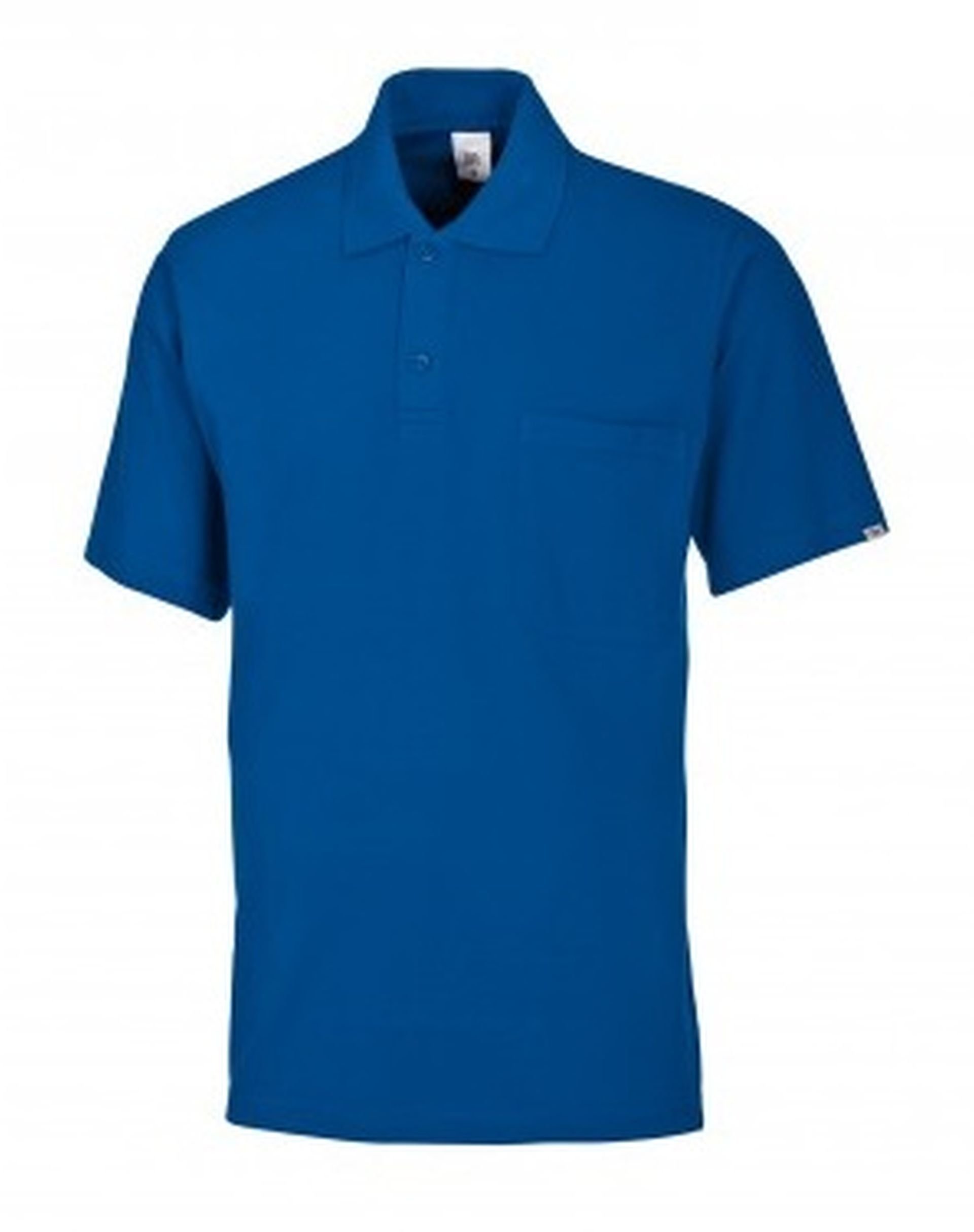 Polo unisex azul manga corta de tejido mixto de 220 g con cuello de botones talla M 2
