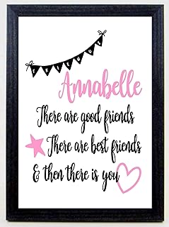Personalised A4 Named Print BEST FRIENDS-GOOD FRIENDS and Then There is You SOLD AS THE COMPLETE PACKAGE IN A BLACK WOOD FRAME