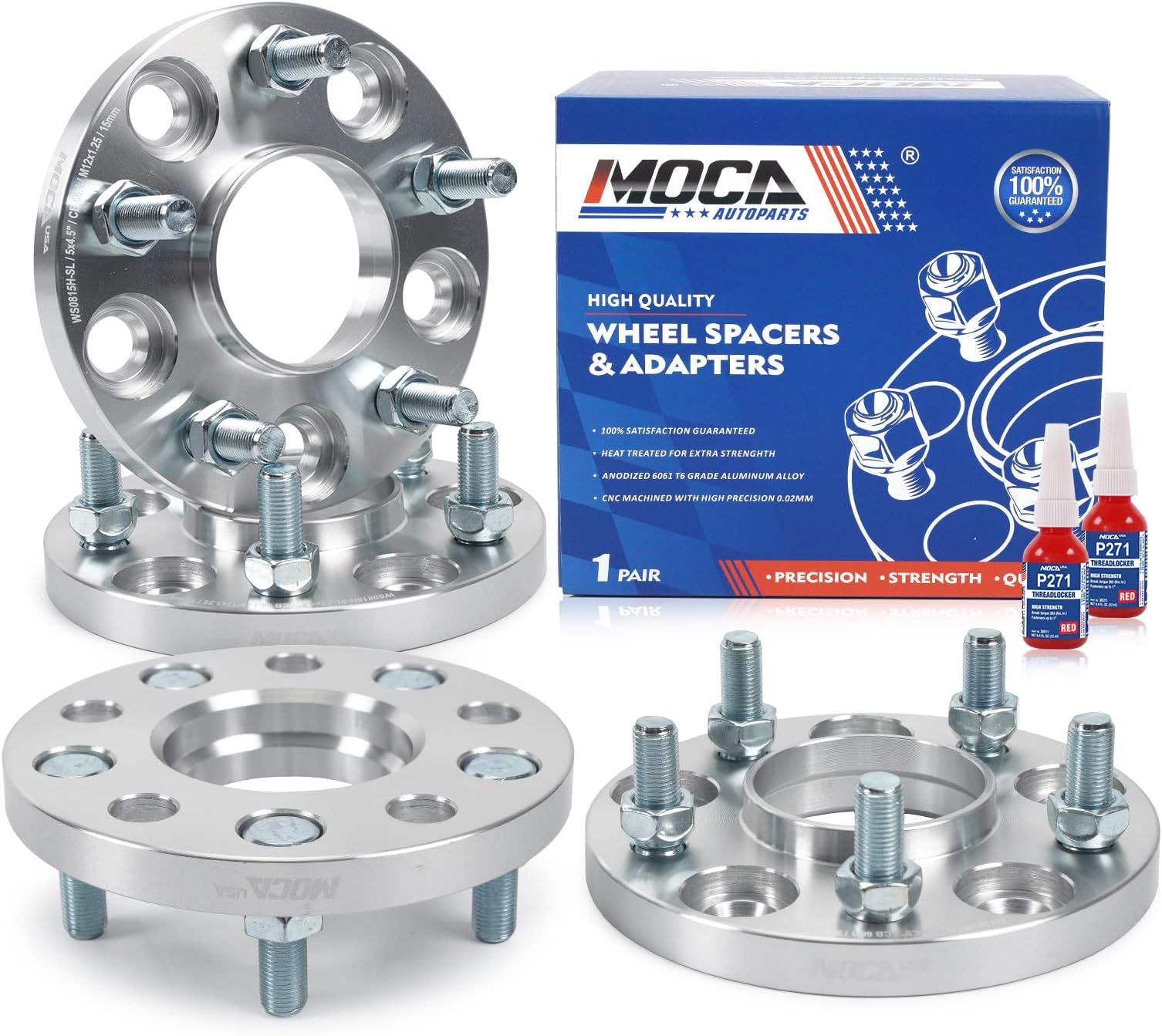 MOCA 4Pcs Hub Centric Wheel Spacers 0.59" Thick, 5x4.5, Hub