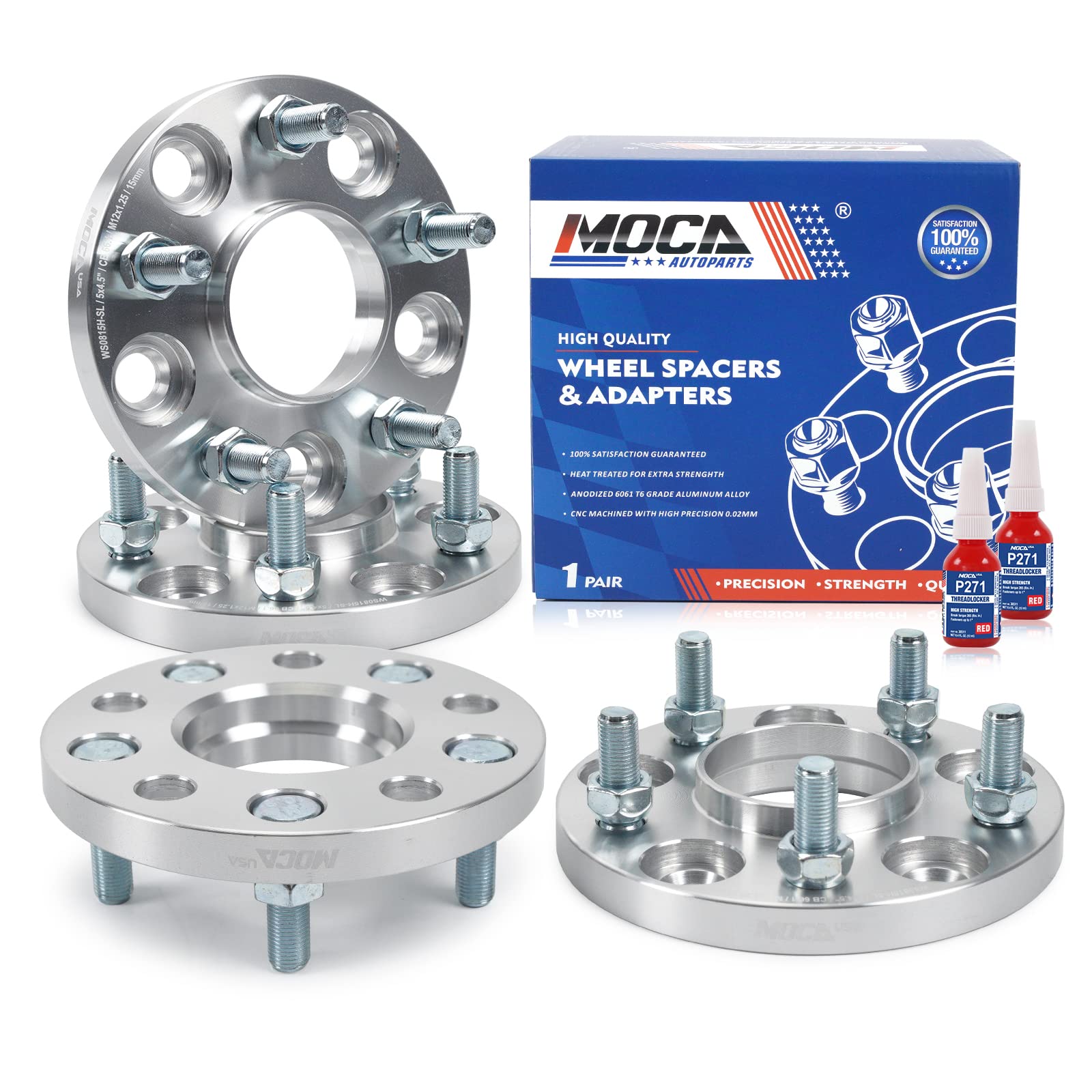 MOCA 4Pcs Hub Centric Wheel Spacers 0.59" Thick, 5x4.5, Hub
