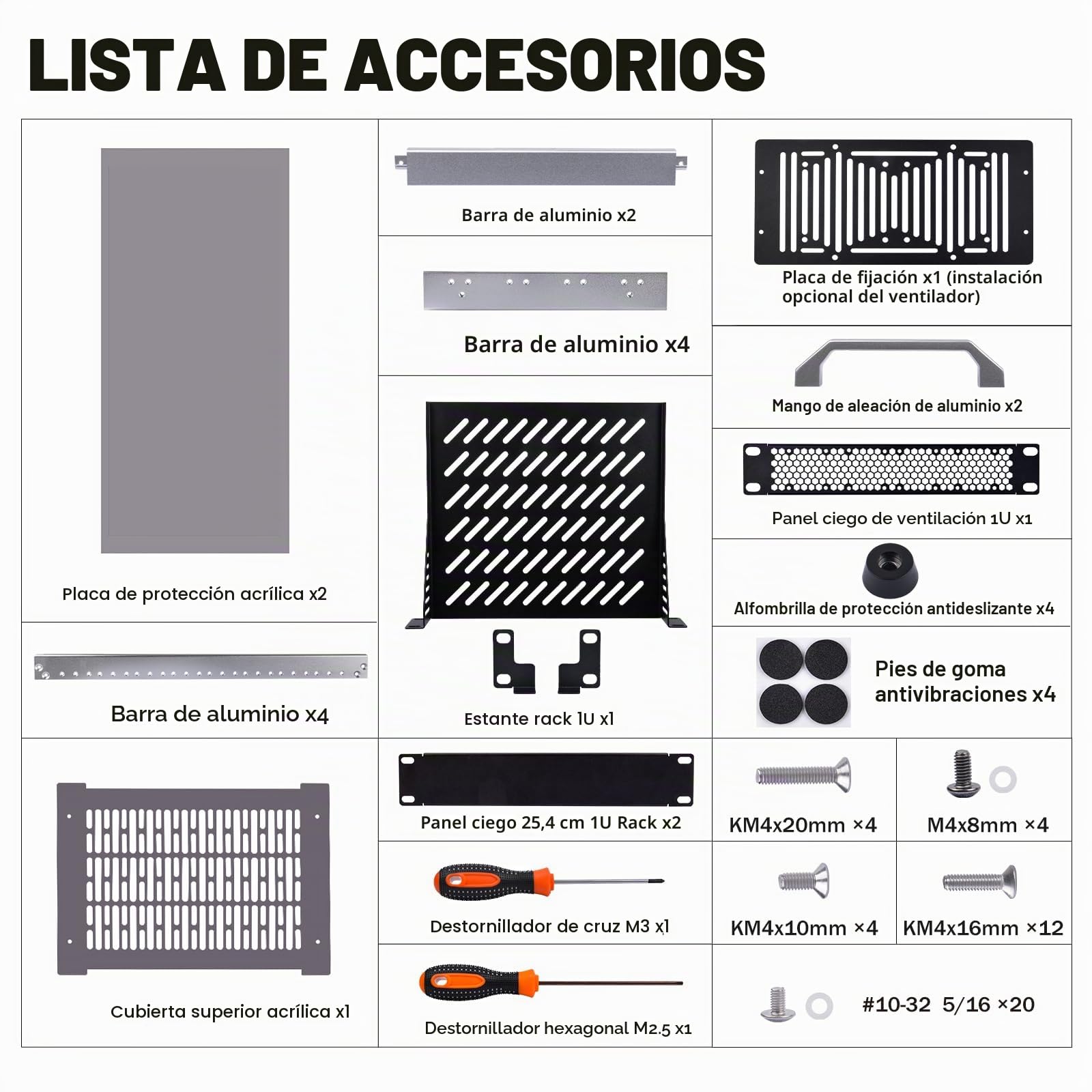DeskPi Gabinete de servidor 8U, estante de servidor de 10 pulgadas para equipos de red, servidores, audio y video, funda de montaje en rack DeskPi RackMate T1