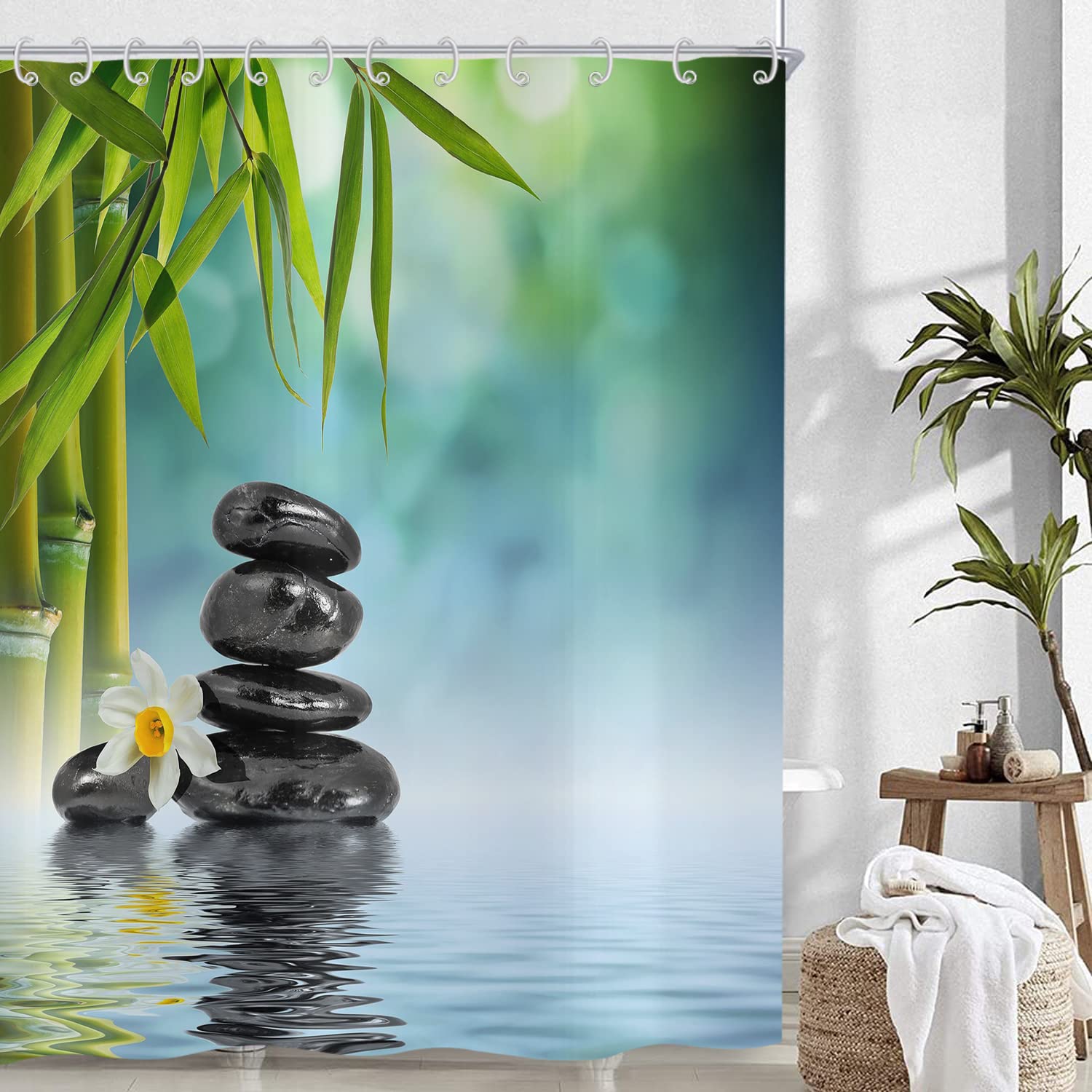 Hnmdmyi Zen Garden Shower Curtain 180x200 - Image 2