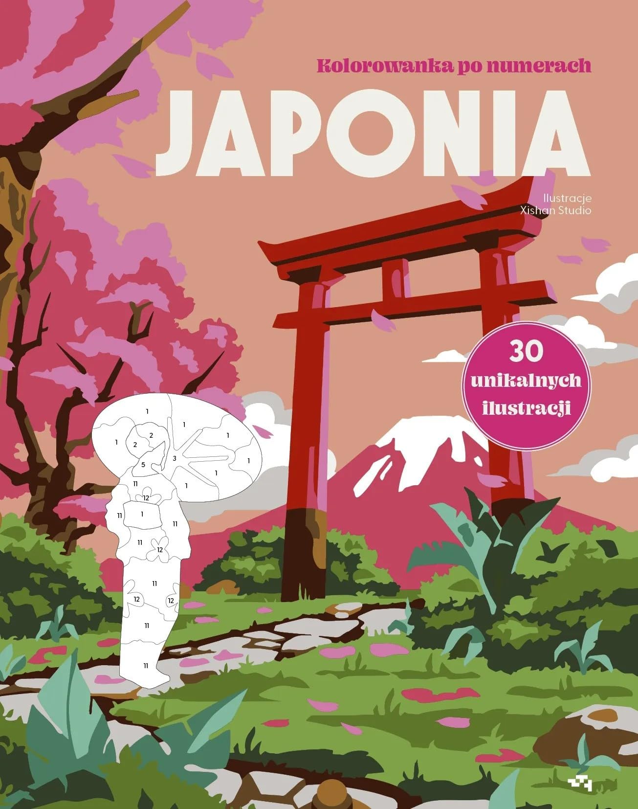 Japonia. Kolorowanka po numerach