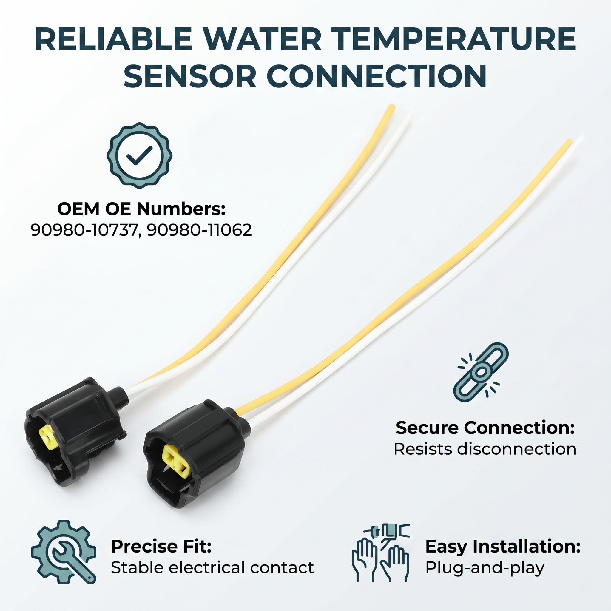 P助　1106090 Amazon.com: EVGATSAUTO 2 Pin Water Temp Sensor Connector 90980