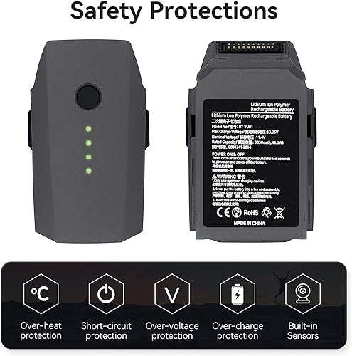 Miniatura 2 de KUWATA Mavic Pro - Batería de repuesto de 2 unidades, batería de vuelo inteligente (FB1-3830mAh-11.4V) para DJI Mavic Pro y Mavic Pro Platinum (no