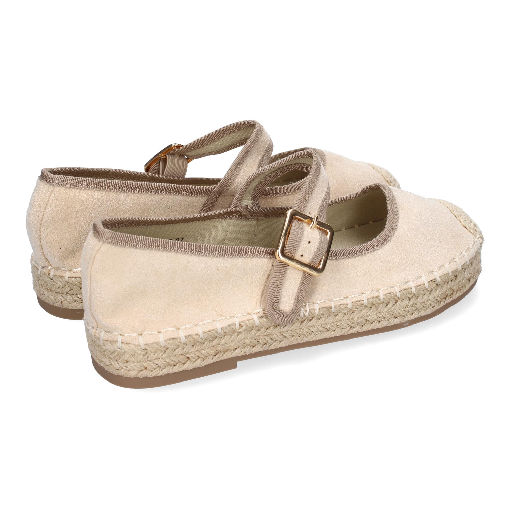 shoes&blues.es Bailarina Alpargata de Mujer con Yute, Diseno Moderno con Puntera Bordada y Cierre de Hebilla para un Ajuste Comodo, Ideales para Primavera-Verano.