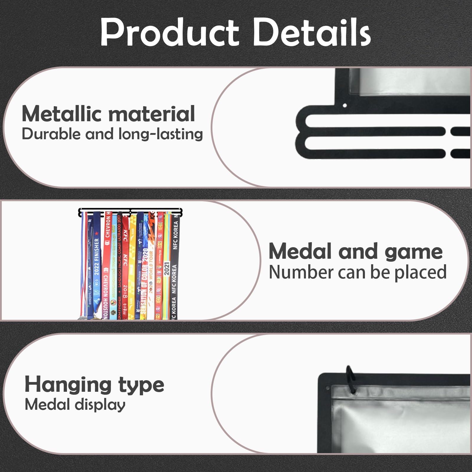 Snapklik.com : Voittozege Medal Hanger Display For Runner Marathon ...