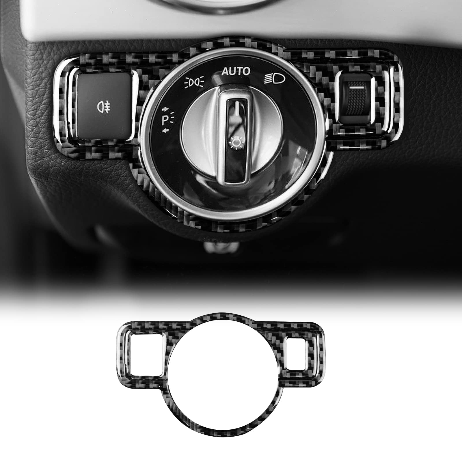 Cubierta de interruptor de faros de fibra de carbono para Mercedes Benz Clase A B C E G
