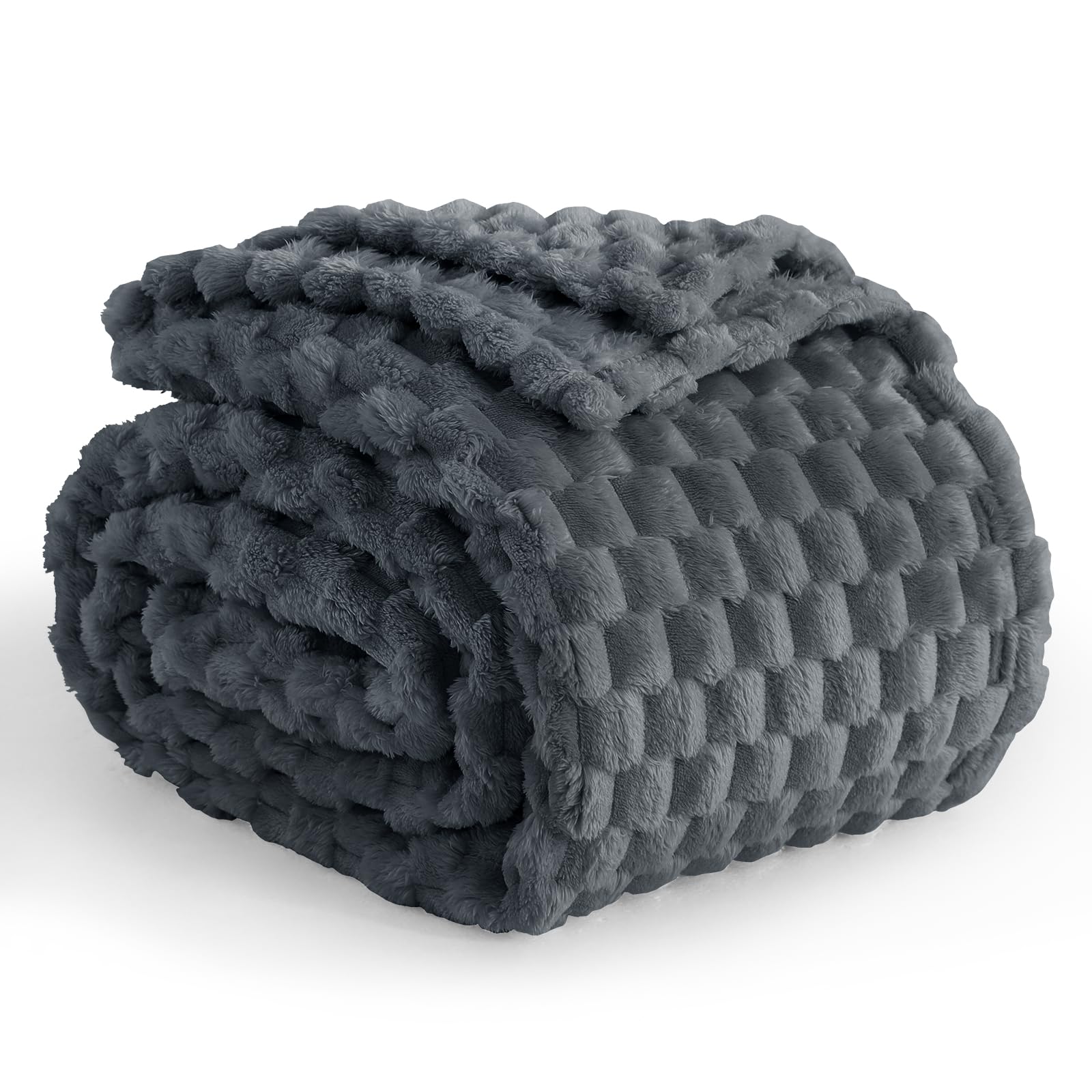 Aisbo Dark Grey Blanket Throws For Sofas Bed