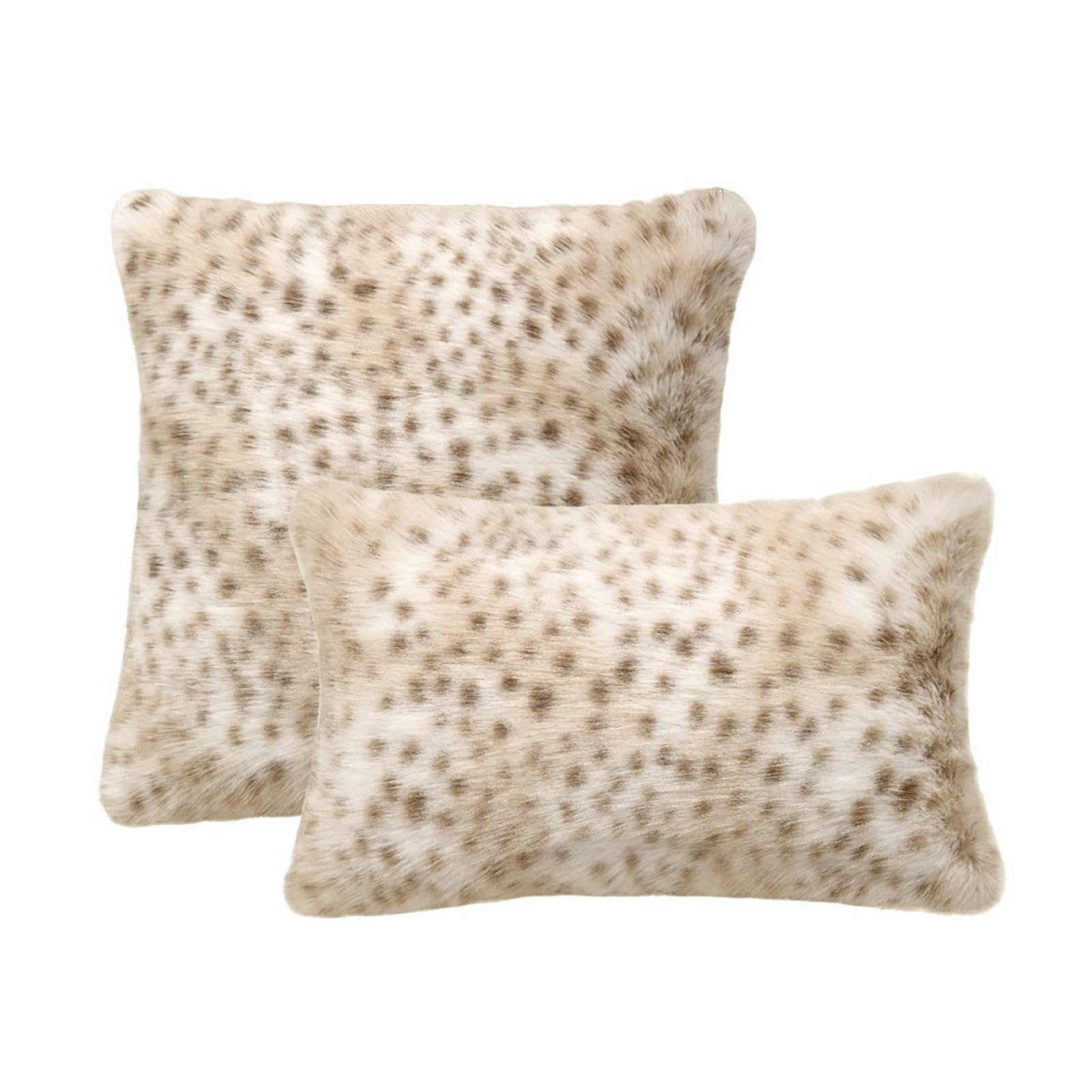 YB-FCJKPA Pack of 2 Faux Fur Leopard Throw Pillow Cover, Animals Theme Cushion Cover Decorative Throw Pillow Case for Home Decor (Khaki)