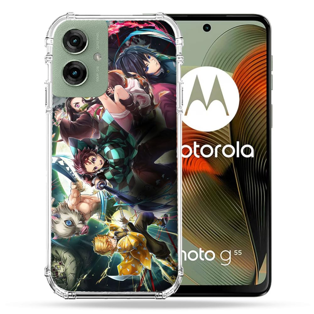 Cokitec Reinforced Case for Motorola G55 5G Manga Demon Slayer Group