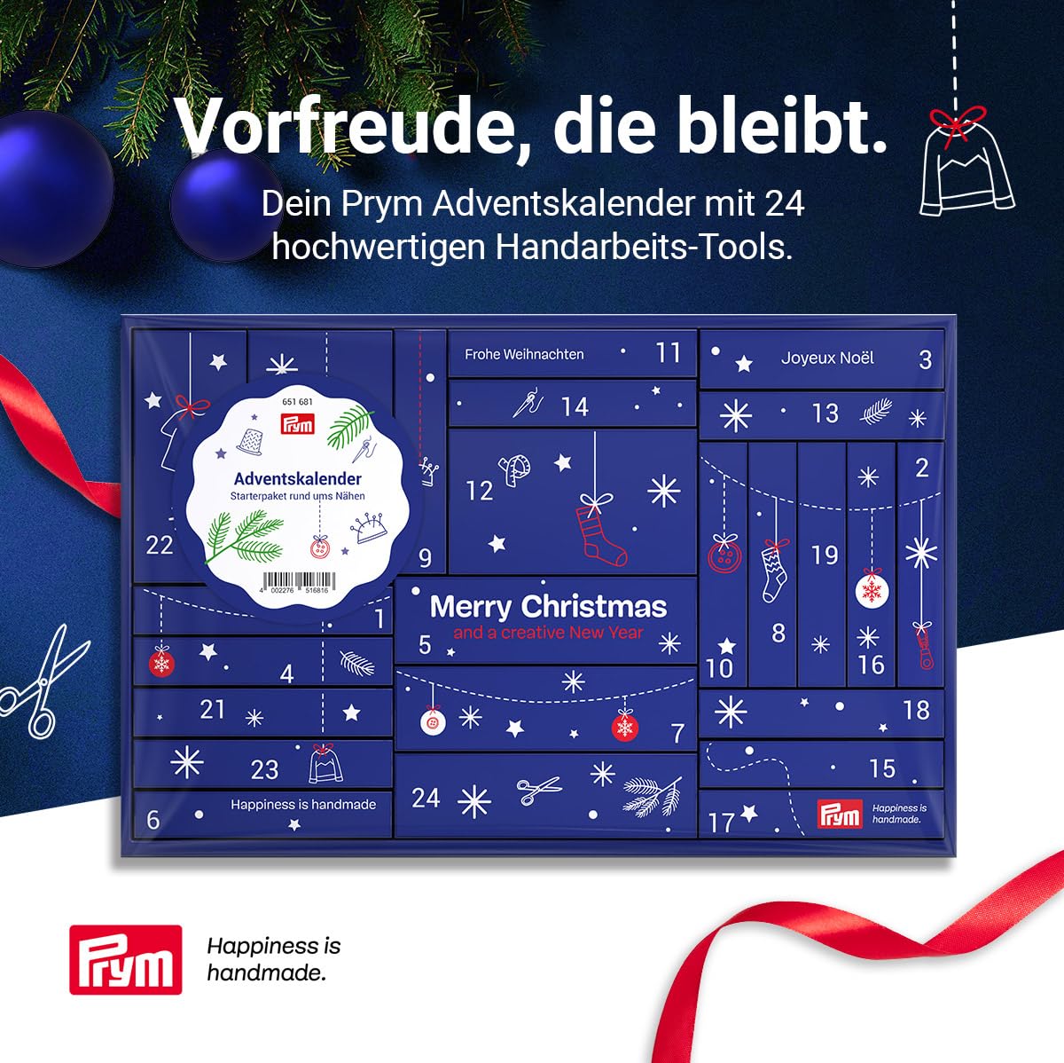 Prym Adventskalender 2025 – 24-teiliges Nähzubehör-Set - Ideal für Nähliebhaber & DIY Fans