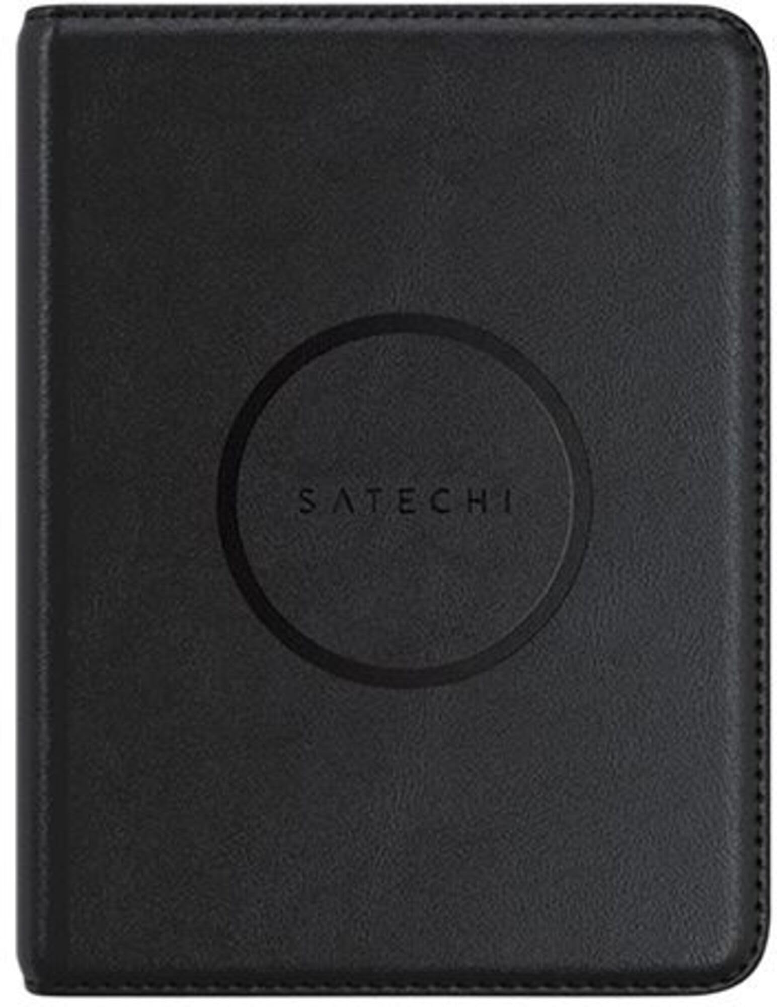 Satechi Passport Holder for Travel with Find My, Passport Cover with 4 Card Holder, Wireless Charging, and RFID protection – Travel Essential Vegan Leather Passport Holder – Black