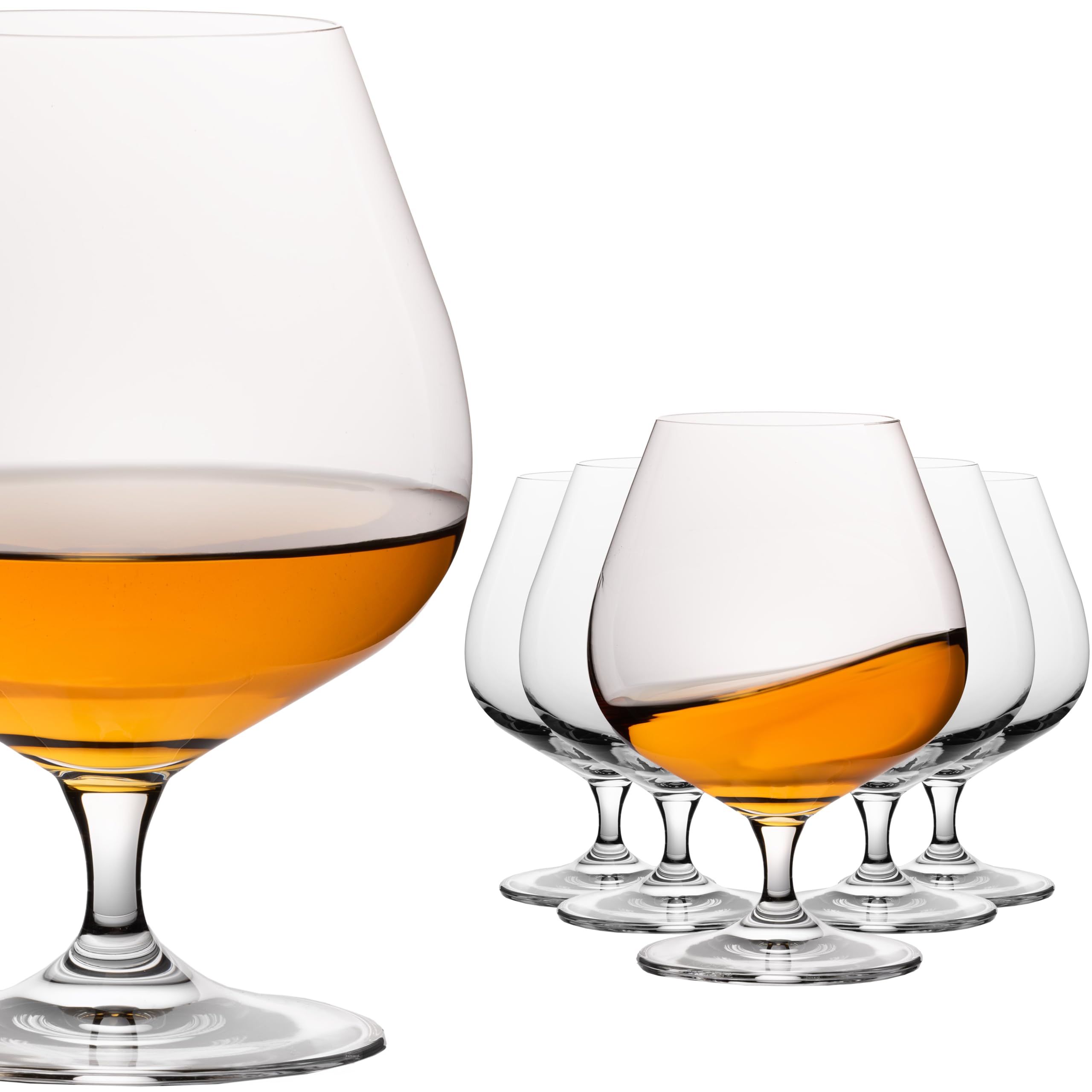 Cognacgläser 550ml Volumen 6er Set große Cognac Schwenker aus Crystalline Glas bauchige Gläser spülmaschinenfest