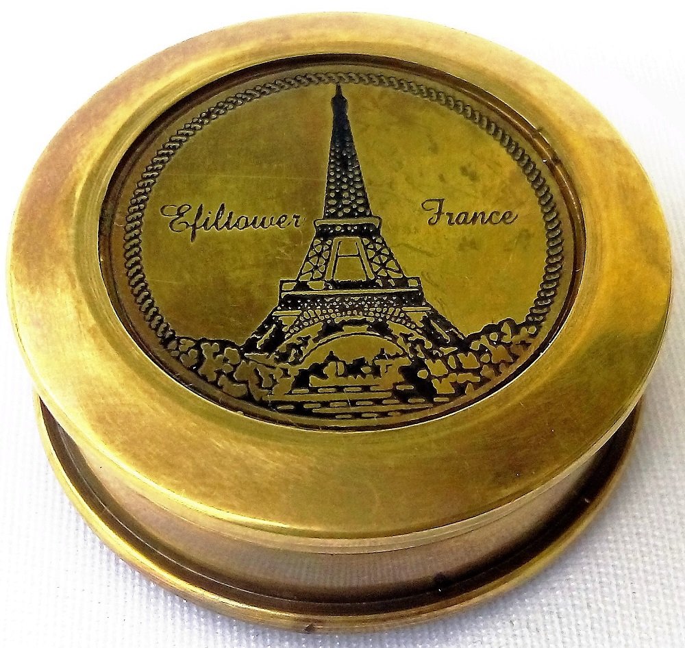 kartique náuticos brújula con Effil Torre grabado tamaño 1,5 Inch- para dirección/de viaje/viaje/regalo