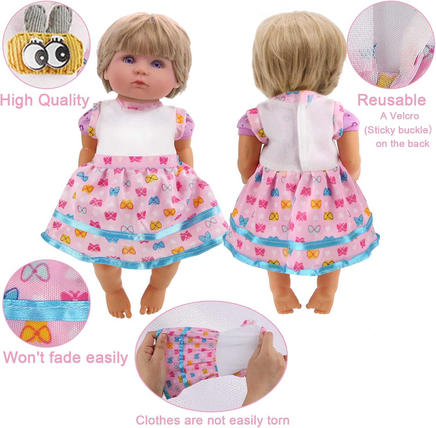Alive-Baby Doll Clothes and Accessories - 6 Sets for 12 Inch Dolls - Dress, Pajamas, Lovely Outfits for Christmas, Birthday