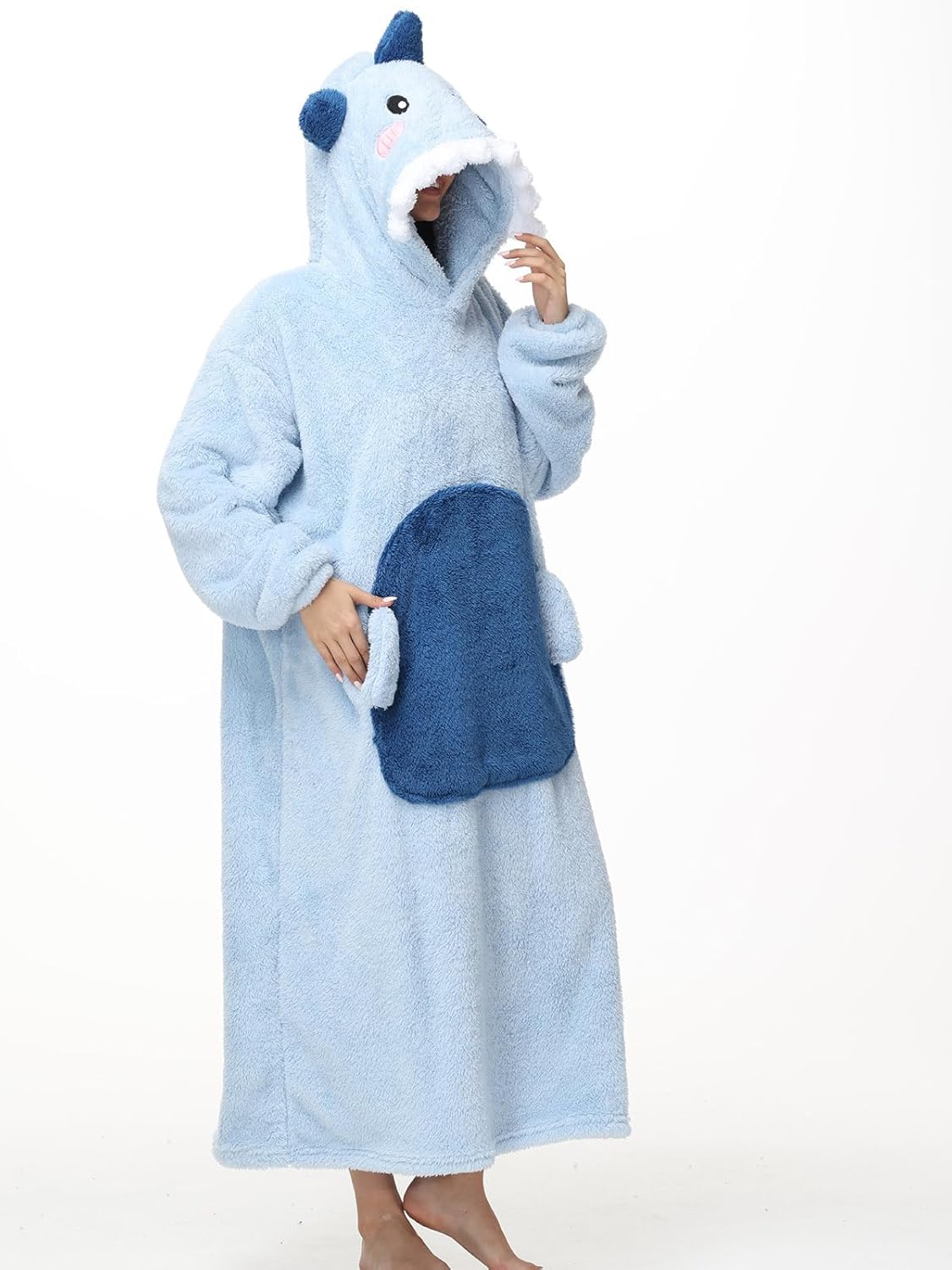 Très Chic Mailanda Wearable Blanket Hoodie for Women– Oversized Fleece Sweatshirt with Cute Animal Hood for Adults - Image 2