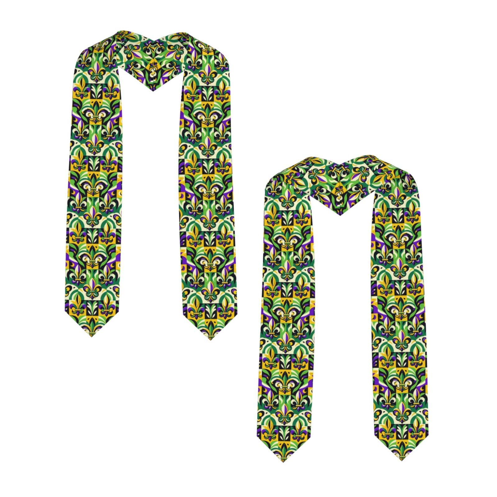 Augenstern Unisex Pointed Graduation Stoles Mardi-Gras-Fleur-De-Lis Fashion Graduation Sash