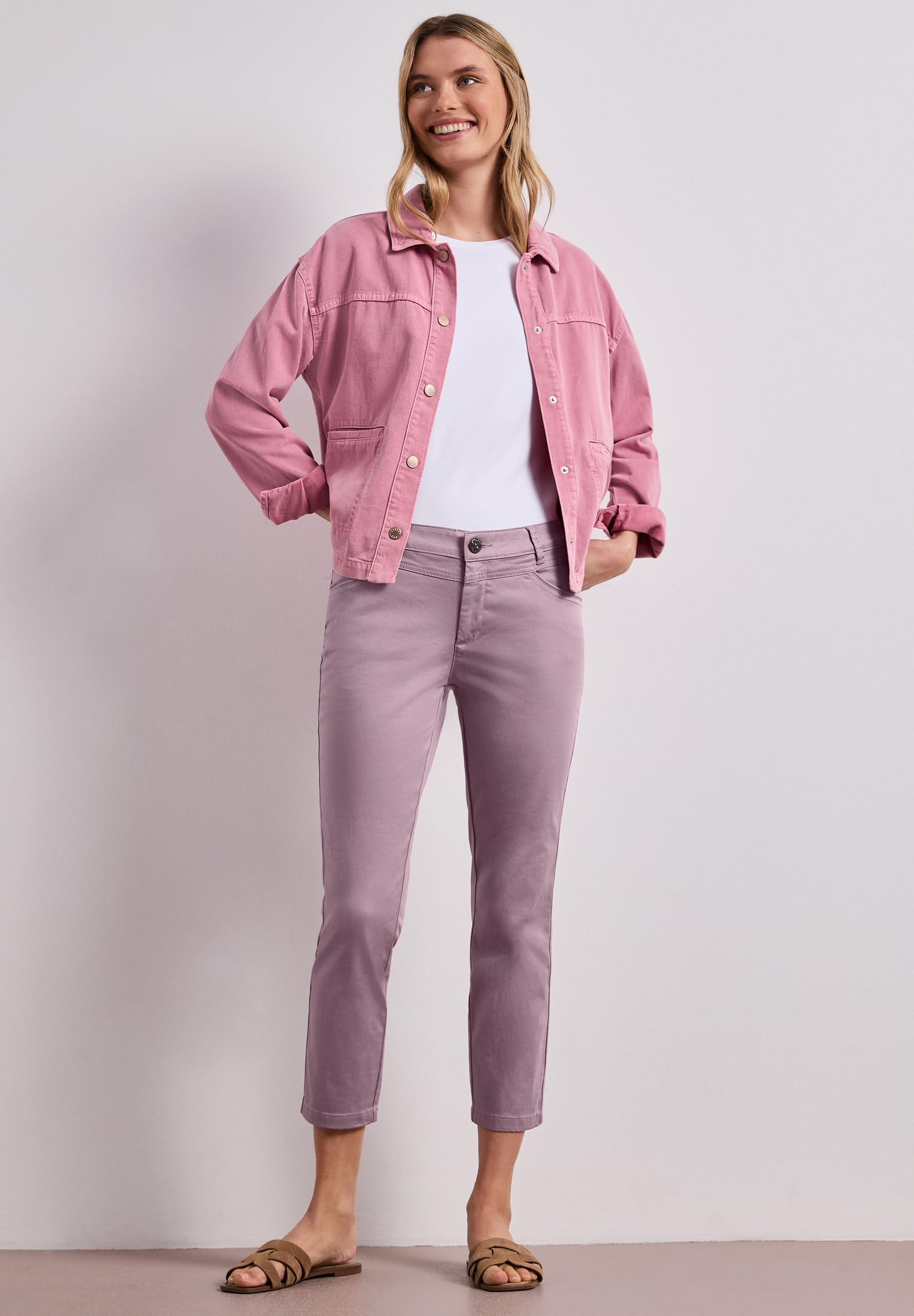 Street One Damen 7/8 Slim Leg Hose im Satin-Look 3818139