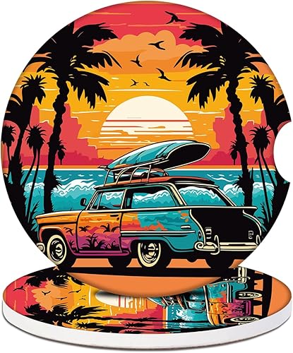 Miniatura 8 de Posavasos para Portavasos de Automóvil - Posavasos de Cerámica Absorbente de Conejo Fresa con Leche, Paquete de 2, Posavasos para Portavasos de