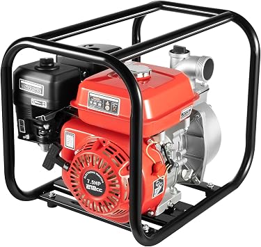 212cc Gas-Powered Trash Water Pump with Hose Kit- 2 Inch | 7.5HP, 4-Stroke Engine - Ideal for Irrigation from Lake, Pool Draining 2 inch