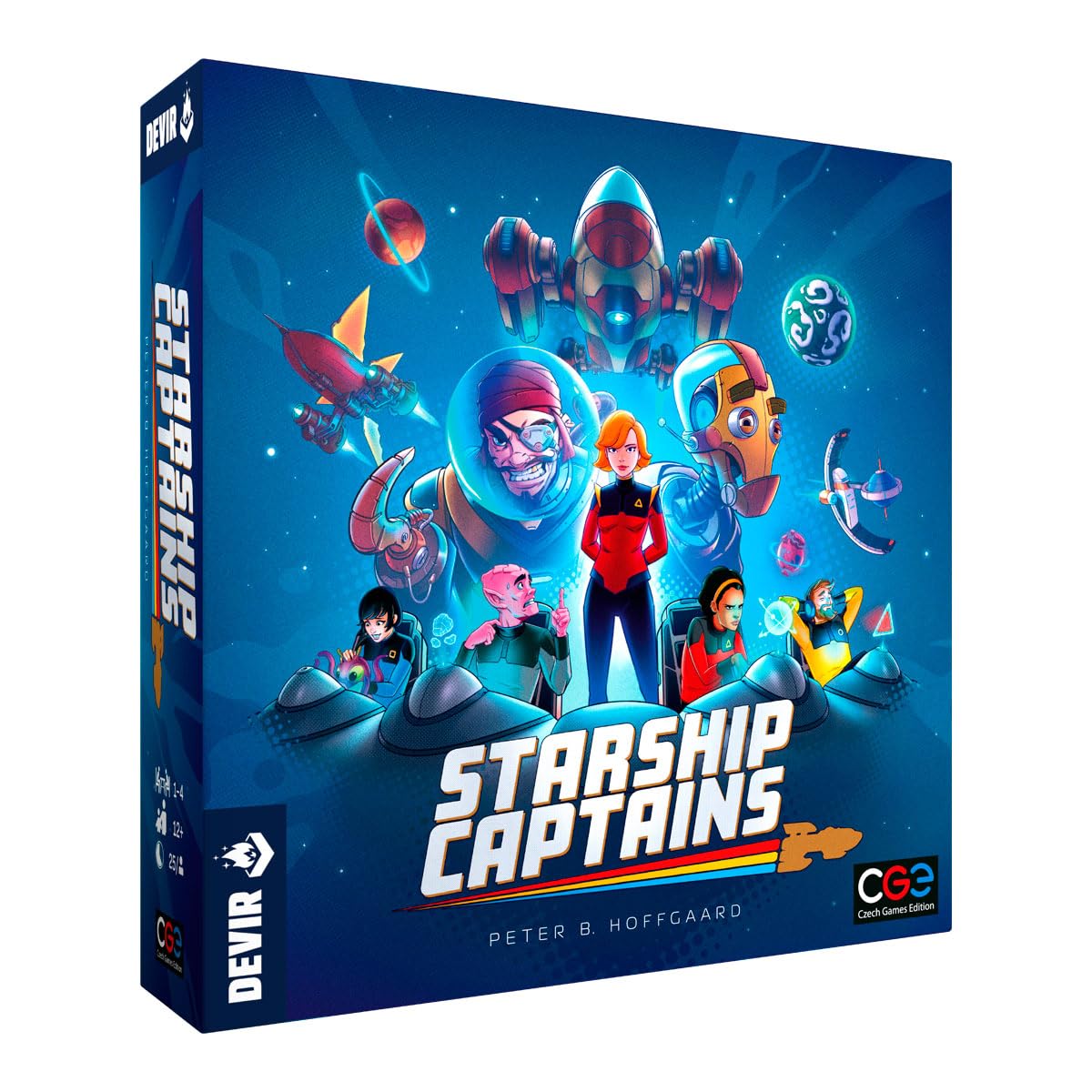 Devir - Starship Captains, gra planszowa, gra planszowa solo, strategiczna gra planszowa (BGSTCAPSP)