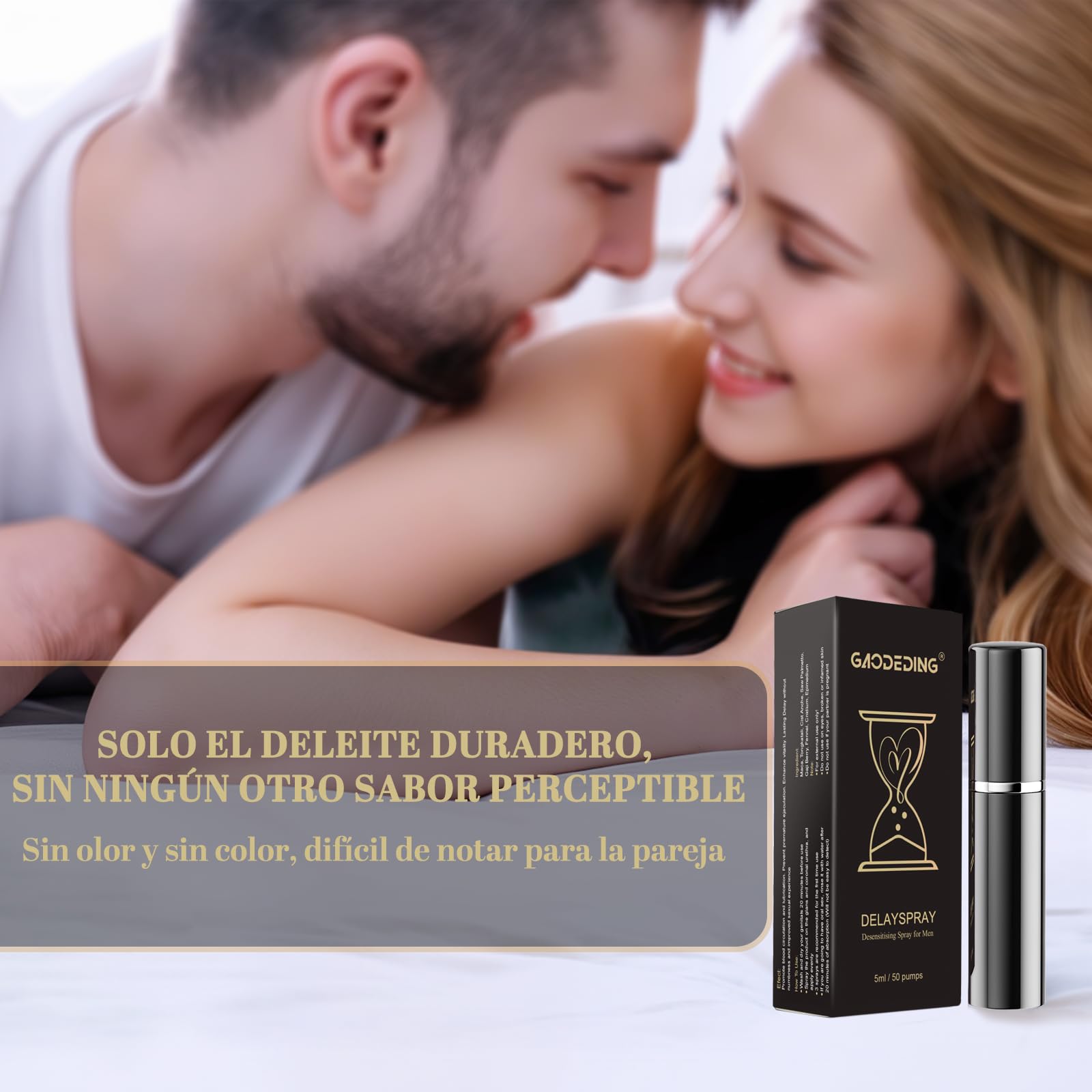 Spray Retardante Eyaculación - Prolonga el Placer y Dura Más en la Cama con Fórmula Desensibilizante de Acción Rápida, Envase Discreto y Portátil 5ml