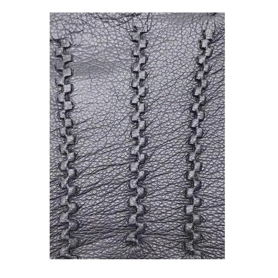 Guanti invernali da uomo in pelle di daino da donna Guanti da polso in vera pelle di daino Fodera in lana Macchina da cucire Caldo Guida Equitazione Col Nero 11, Nero , 45,5 EU