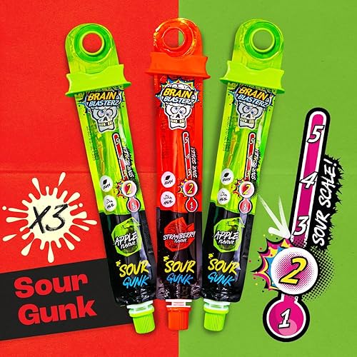 Miniatura 3 de Brain Blasterz Paquete variado grande de caramelos agrios, caja de regalo de dulces agrios con 22 piezas, dulces agrios, paquete variado de dulces
