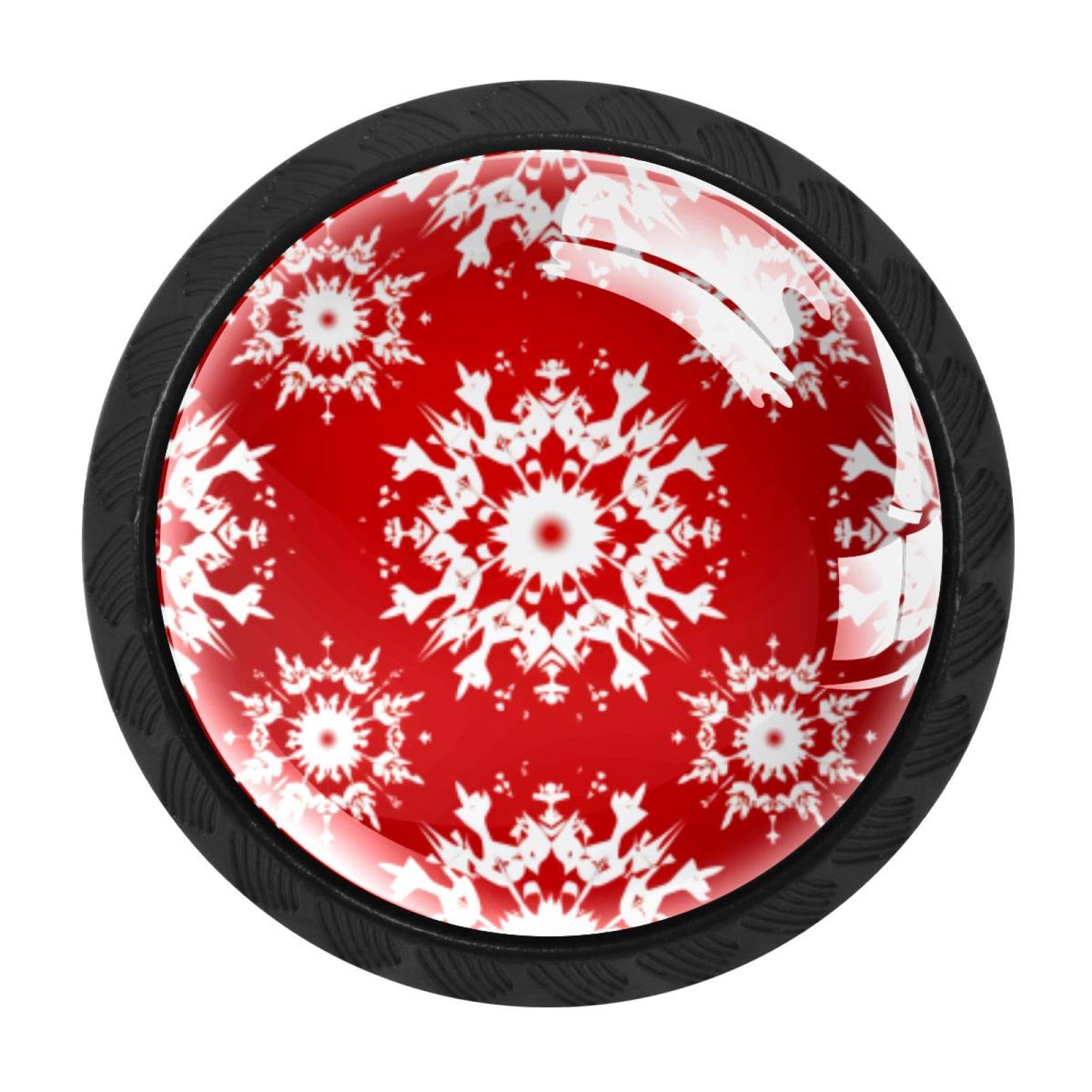 Chenzzzz Multicolored 17 4 Pieces Round Cabinet Knobs Rustic Dresser Knobs, Drawer Cupboard Wardrobe Cabinet Pulls Handles Hardware For Home Kitchen Furniture, Christmas Snow