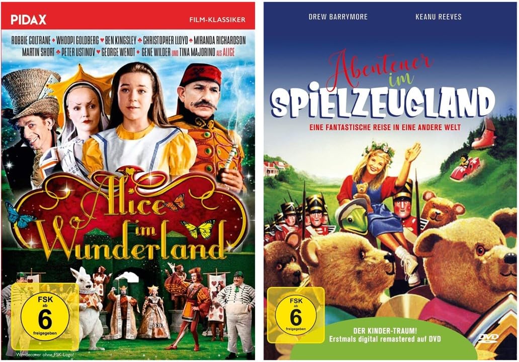 Alice im Wunderland + Abenteuer im Spielzeugland (Beide preisgekrönte Verfilmungen mit Starbesetzung) Nostalgie: Für Groß und Klein [2 DVDs]