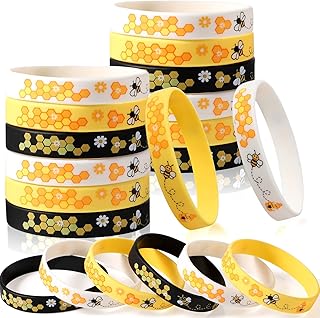 Bee Bracelet Silicone Bee Wristband Assorted Color Bee...