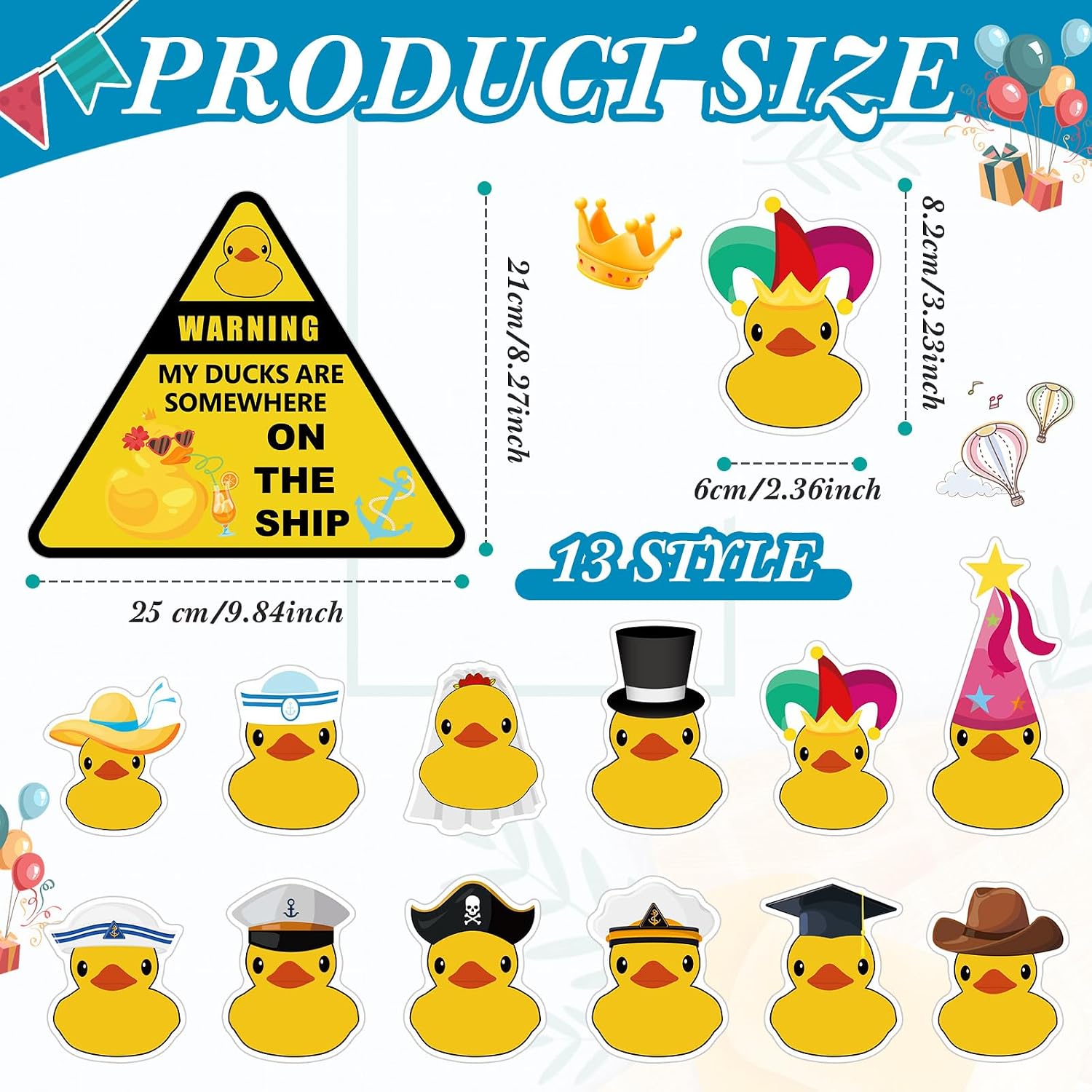 Hoteam 13 Pcs Ducks Cruise Door Magnets Decor Cruise Ducks,Yellow Duck image 3