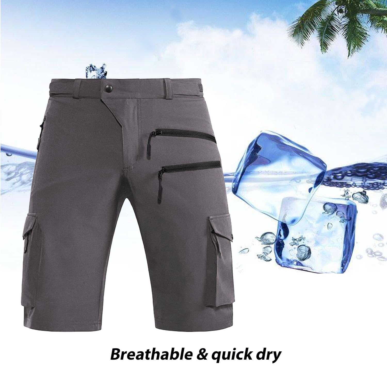 Hiauspor Pantalon VTT Stretch Léger à Séchage Rapide pour Homme pour La Randonnée, Le Trekking