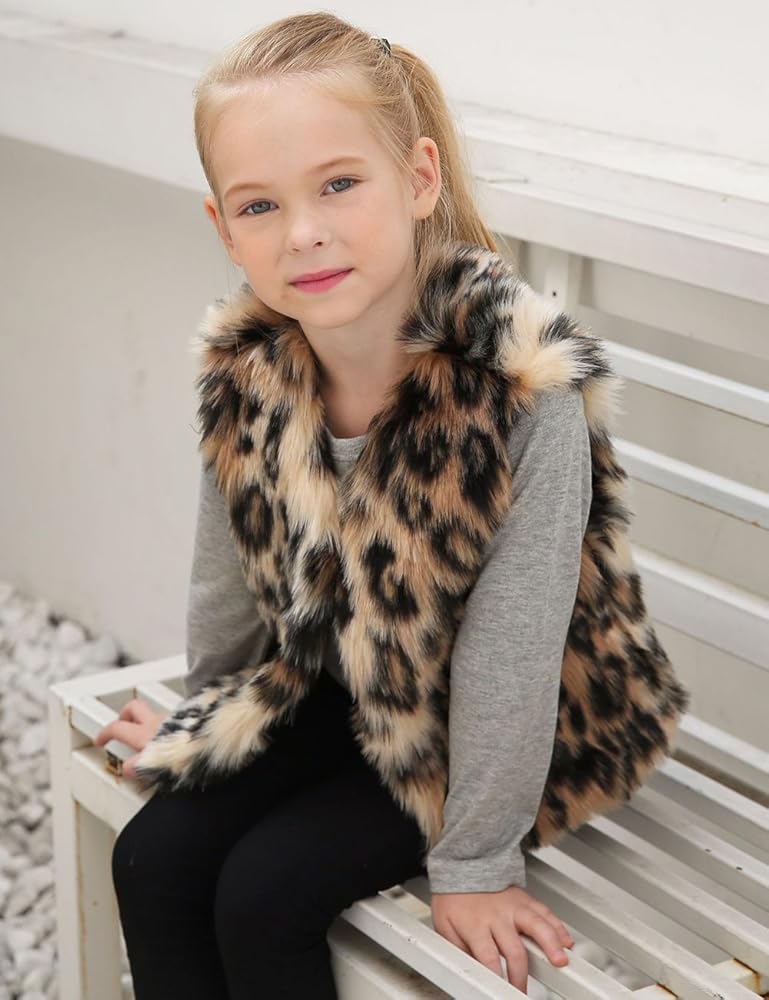 US 三軒茶屋 Fake Fur Leopard Zip Up Vest 38 Leopard Faux Fur Vest | Talbots