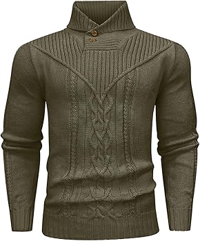 SAVKOOV Men's Shawl Collar Pullover Sweater Casual Button Cable SAVKOOV Men's Shawl Collar Pullover Sweater Casual Button Cable