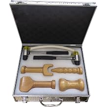 Chiropractic Adjustment Hammer,Hammer Spine Set,Chiropractic Adjustment Chisel,4-Piece Set,Smooth Wooden Structure,with Toolbox,for People with Physical Fatigue and Sleep Deprivation
