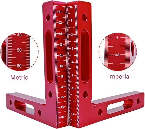 Miniatura 2 de Cuadrados de posicionamiento de 90 grados, 4.7 x 4.7 pulgadas (4.7 x 4.7 in), abrazaderas de esquina de ángulo recto de aluminio, herramienta de