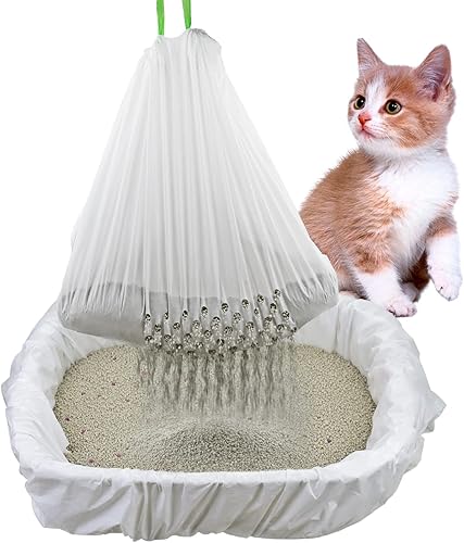 Mygeromon Sifting - Bolsas para caja de arena para gatos con agujeros, duraderas con cordón, resistentes a los arañazos, residuos (1, 36 x 18