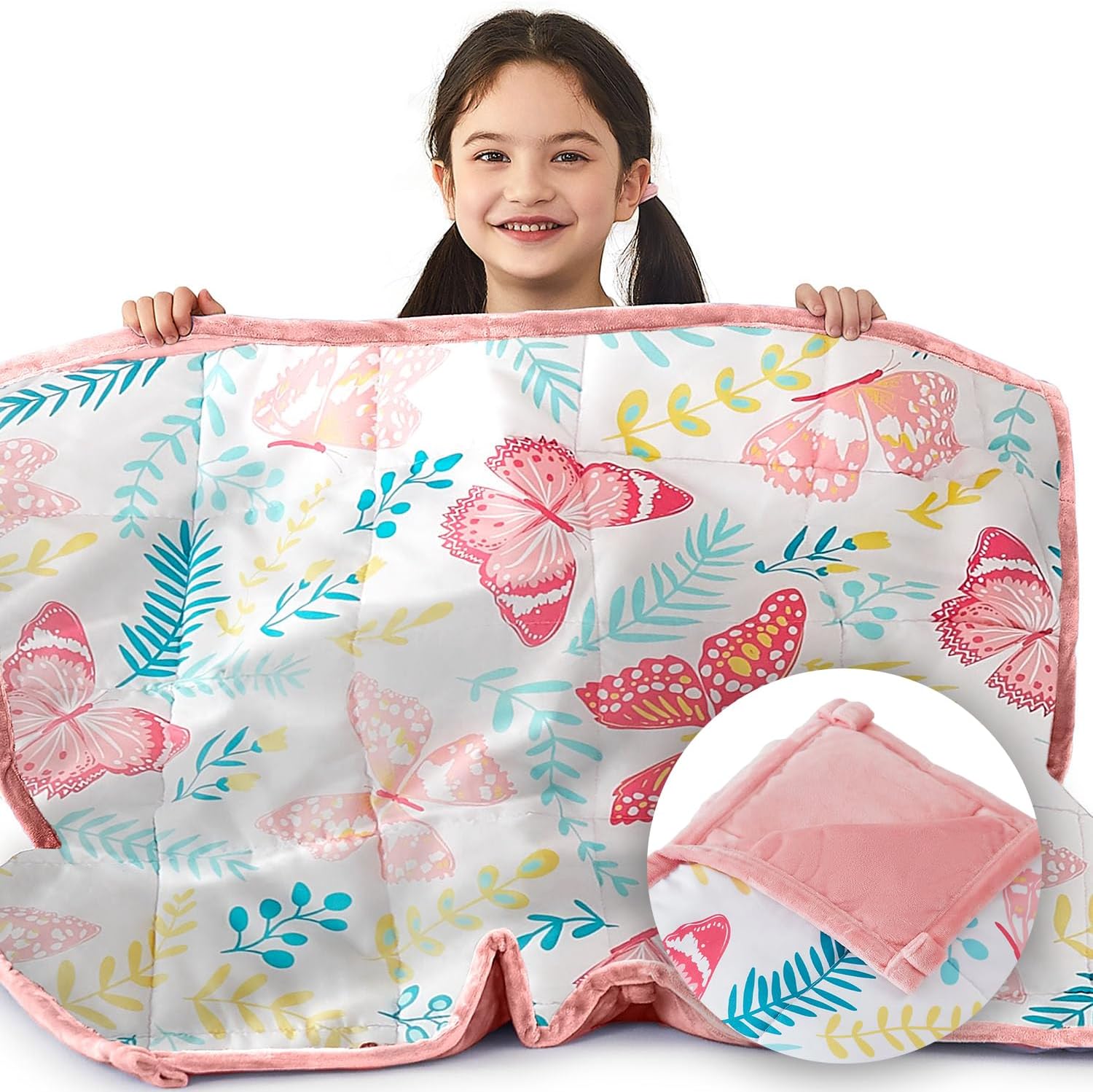DREAMCARE Kids Weighted Blanket 5 Pounds, Cooling Weighted Blanket Kids, Weighted